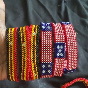 Hand Crafted Red and Yellow Accessories